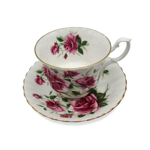 ROYAL ALBERT Bone China Tea Cup and Saucer Large Pink Rose Vintage - Picture 6 of 11